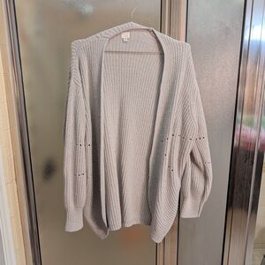 a new day Light Gray Open-Front Cardigan